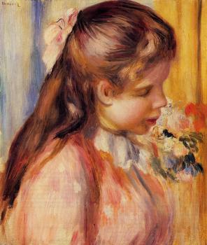 Pierre Auguste Renoir : Bust of a Young Girl